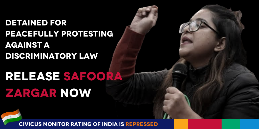 Safoora asked for equal rights for all