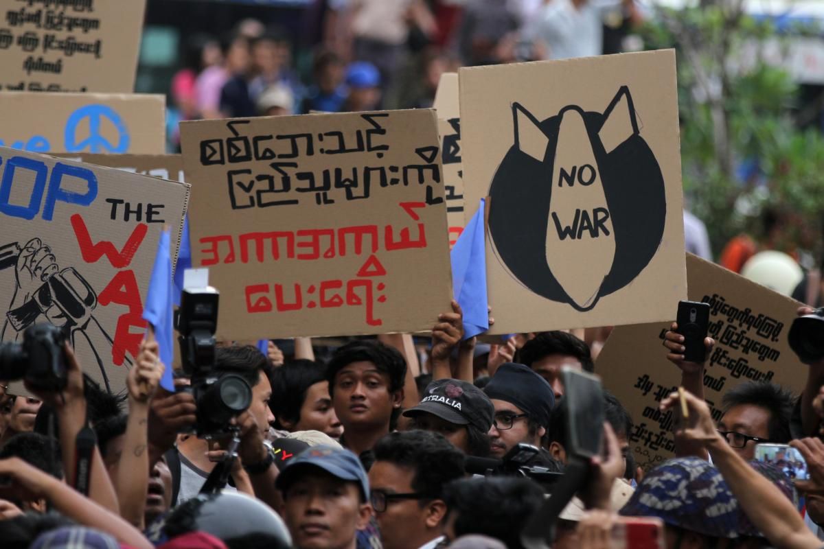 Myanmar-anti-war-protests
